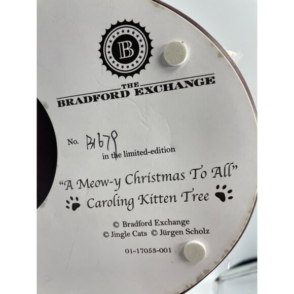 A Meow-Y Christmas To All Caroling Kitten Tree Light-Up Bradford Exchange Figuri - Picture 8 of 16